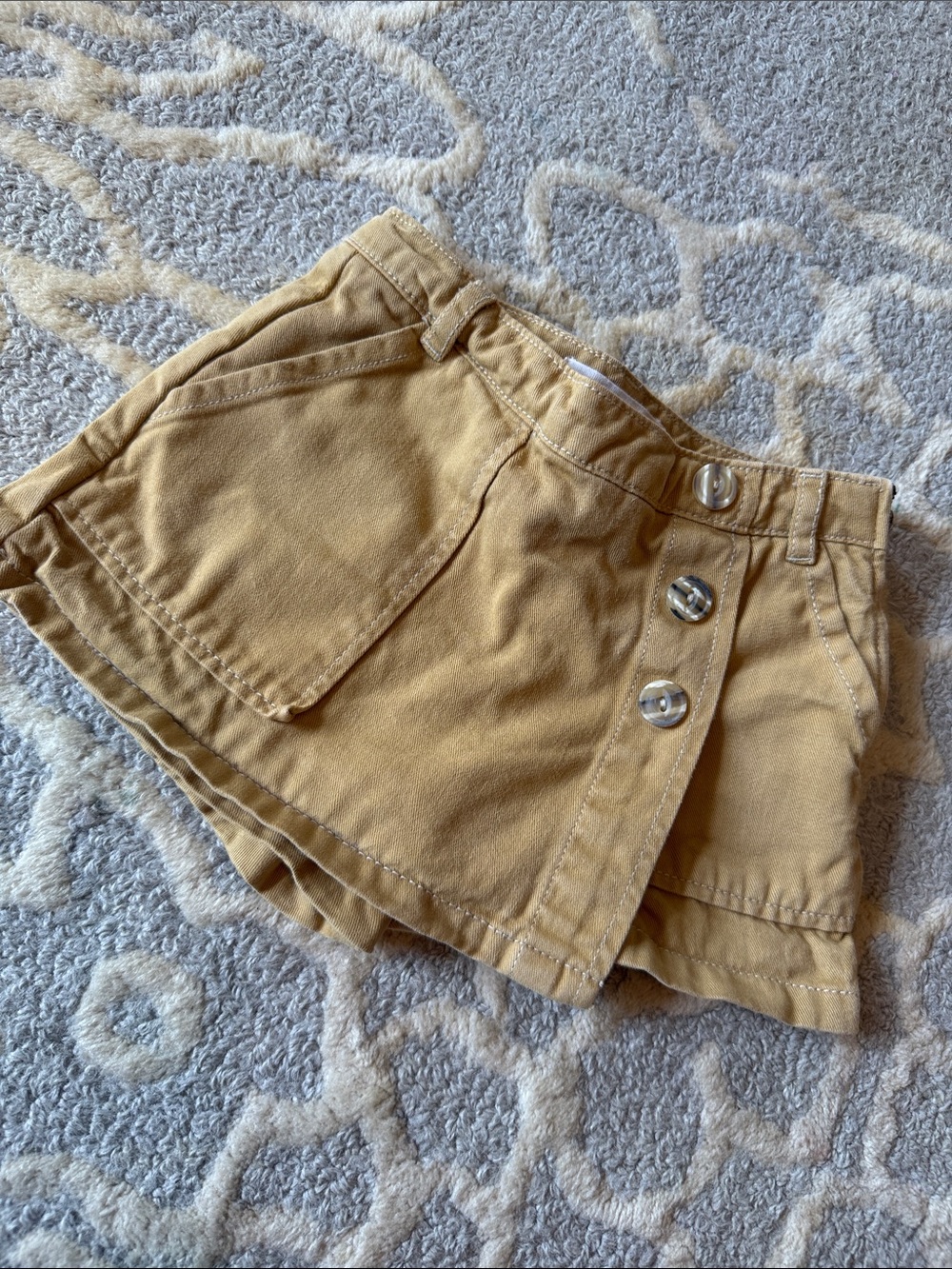 Zara Girls' Tan Button-Front Skort
